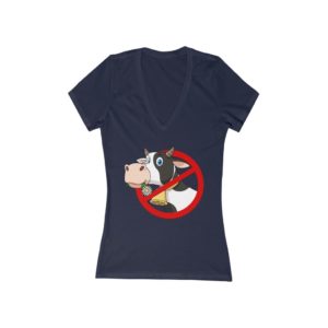 Stop Killing Animals Printed Women’s Jersey Short Sleeve Deep V-Neck Tee