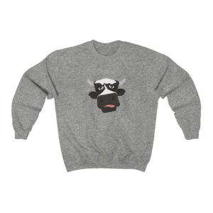 Vegan’s Cow Printed Unisex Heavy Blend™ Crewneck Sweatshirt